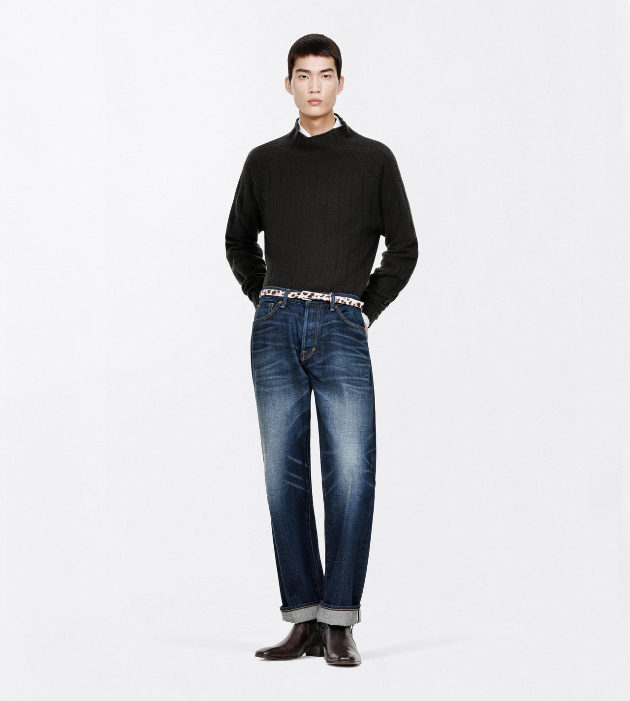 TOM FORD CASHMERE TRUFFLE SEAMLESS BRUSHED CASHMERE RIB MOCK NECK SWEATER