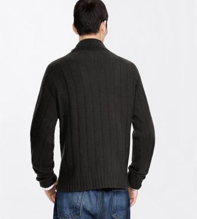 TOM FORD CASHMERE TRUFFLE SEAMLESS BRUSHED CASHMERE RIB MOCK NECK SWEATER