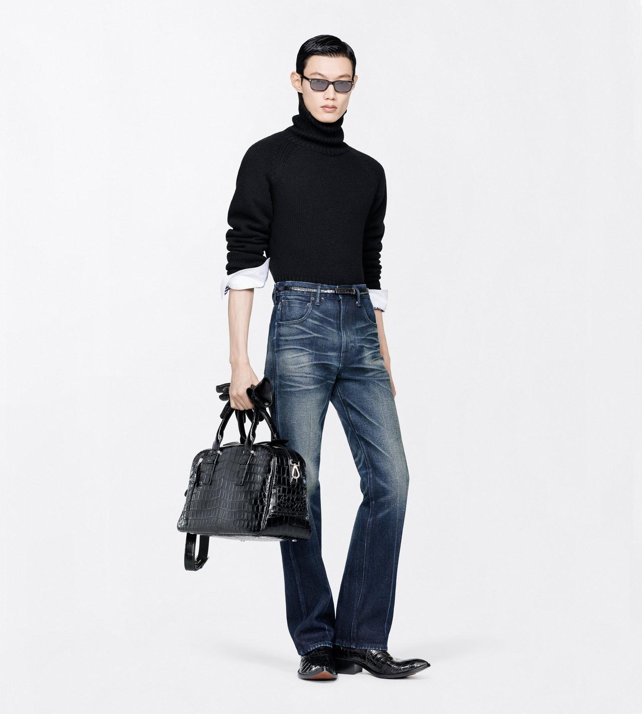 TOM FORD WOOL BLEND BLACK WOOL CASHMERE MOHAIR ROLL NECK SWEATER