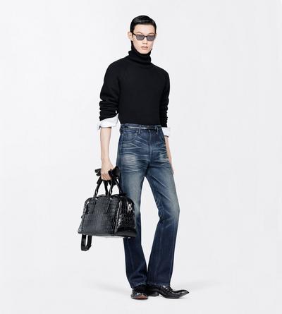 TOM FORD WOOL BLEND BLACK WOOL CASHMERE MOHAIR ROLL NECK SWEATER