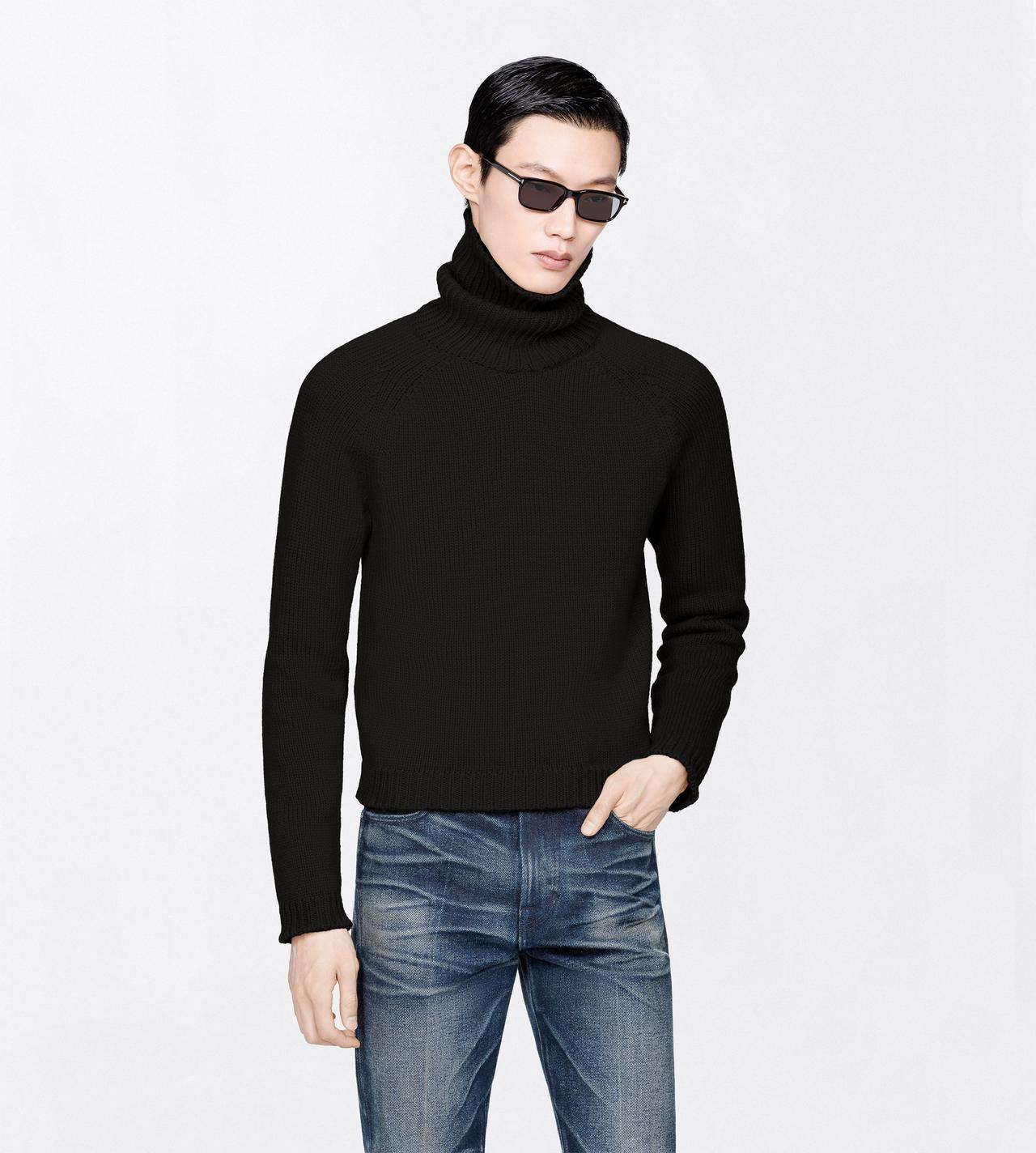 TOM FORD WOOL BLEND BLACK WOOL CASHMERE MOHAIR ROLL NECK SWEATER