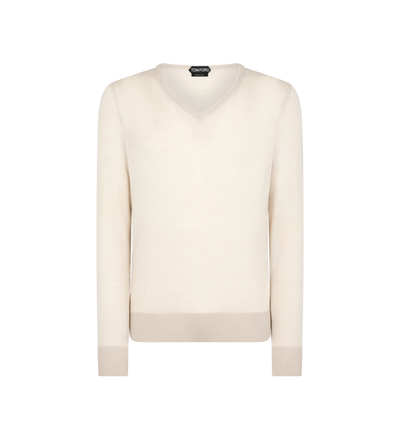 SILK CASHMERE V NECK SWEATER