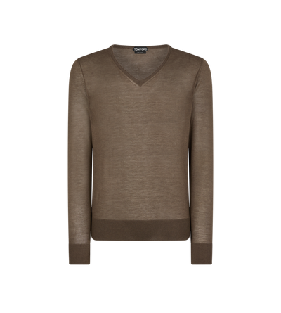 SILK CASHMERE V NECK SWEATER