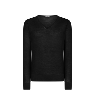 SILK CASHMERE V NECK SWEATER