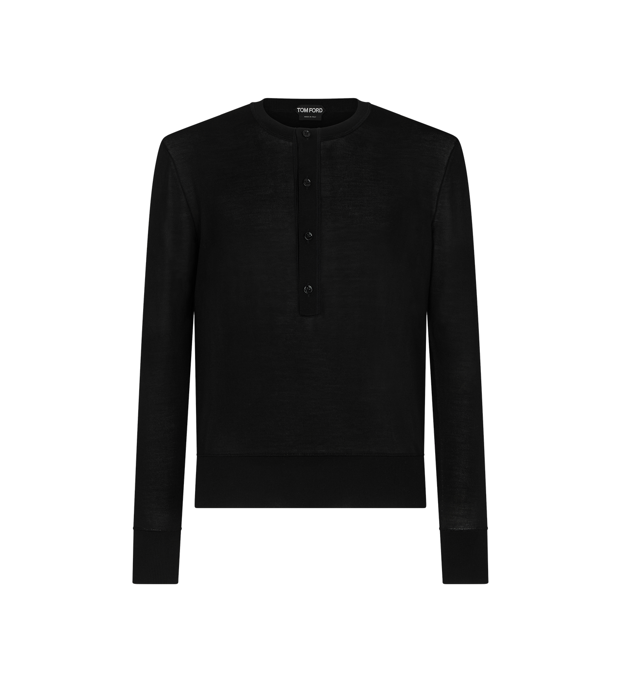 LIGHTWEIGHT SILK CUPRO HENLEY image number 0