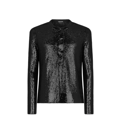 PAILLETTE EMBROIDERY HENLEY image number 0