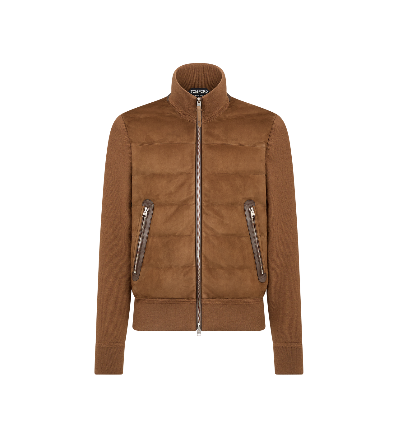 SUEDE DOWN FRONT WOOL ZIP THROUGH image number 0