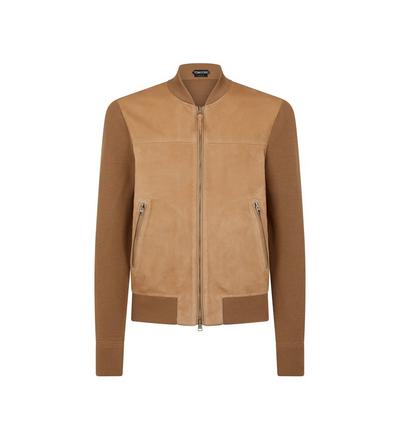 SUEDE FRONT MERINO ZIP THROUGH