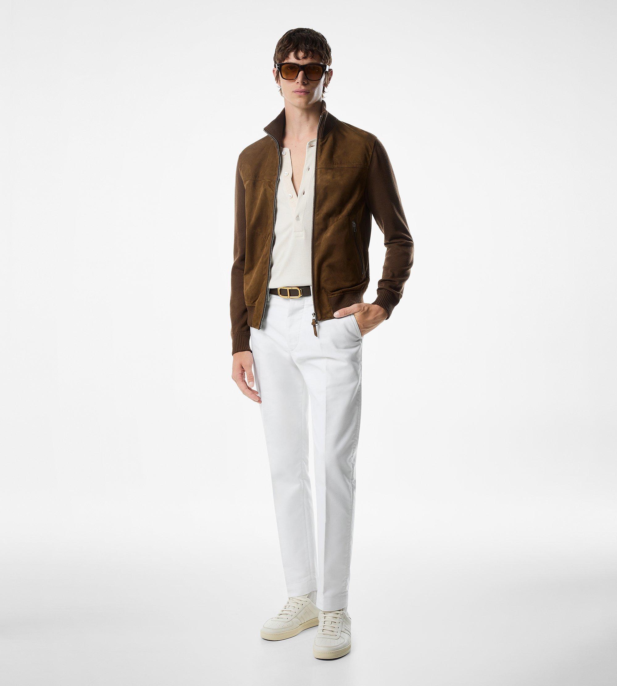 SUEDE FRONT WOOL ZIP THROUGH | Tom Ford Fashion