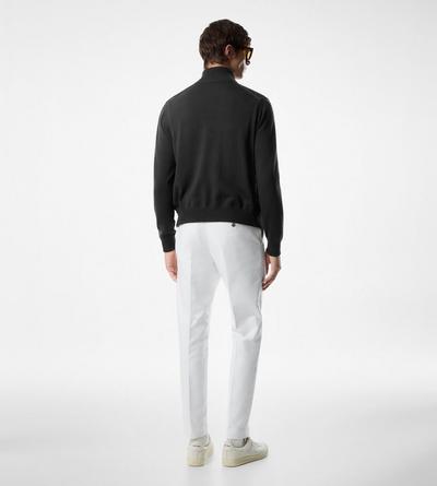 TOM FORD WOOL BLACK SUEDE FRONT WOOL ZIP THROUGH