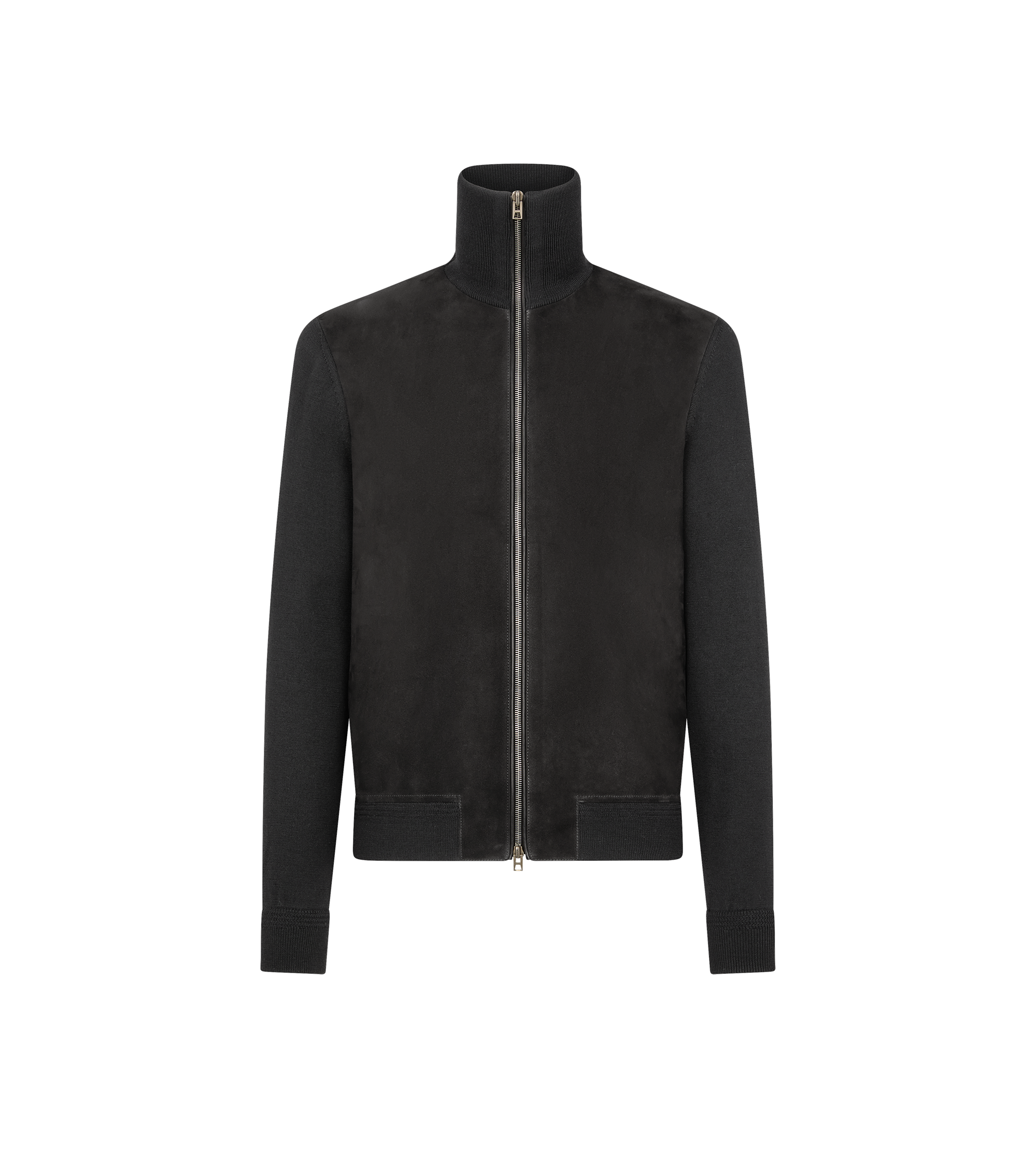 SUEDE FRONT MERINO FULL ZIP