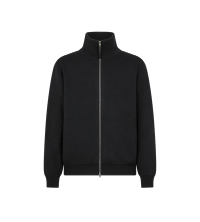TOM FORD WOOL BLACK DOUBLE FACE WOOL FULL ZIP