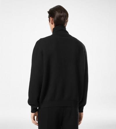 TOM FORD WOOL BLACK DOUBLE FACE WOOL FULL ZIP