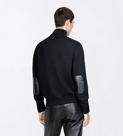 TOM FORD WOOL BLACK OBERTEIL AUS MERINO MIT DURCHGEHENDEM REISSVERSCHLUSS UND LEDERAUFN&Auml;HERN