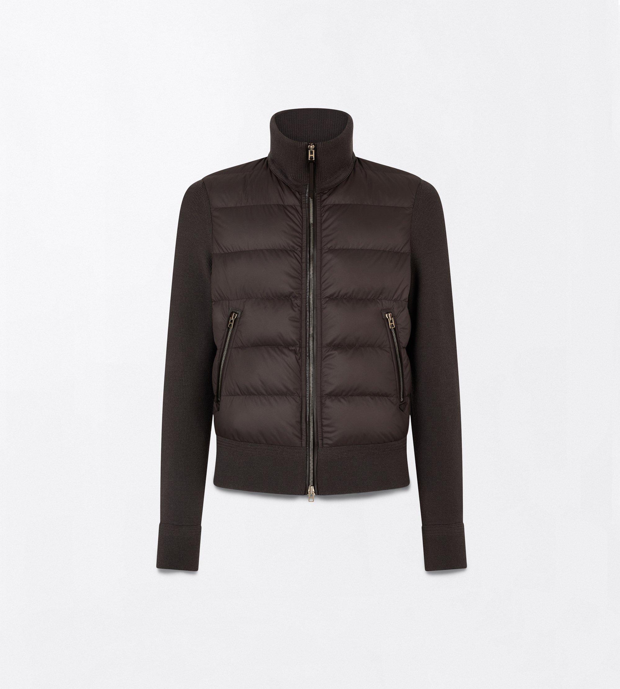 NYLON DOWN FRONT MERINO ZIP THROUGH&nbsp;