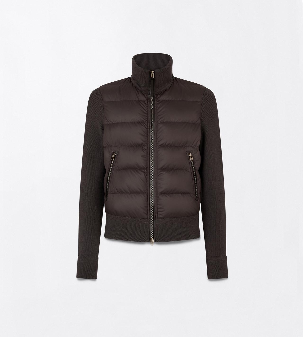 TOM FORD WOOL CHARCOAL GREY NYLON DOWN FRONT MERINO ZIP THROUGH&nbsp;