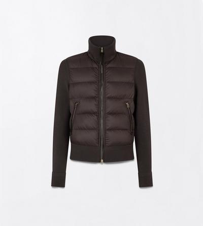 NYLON DOWN FRONT MERINO ZIP THROUGH&nbsp;