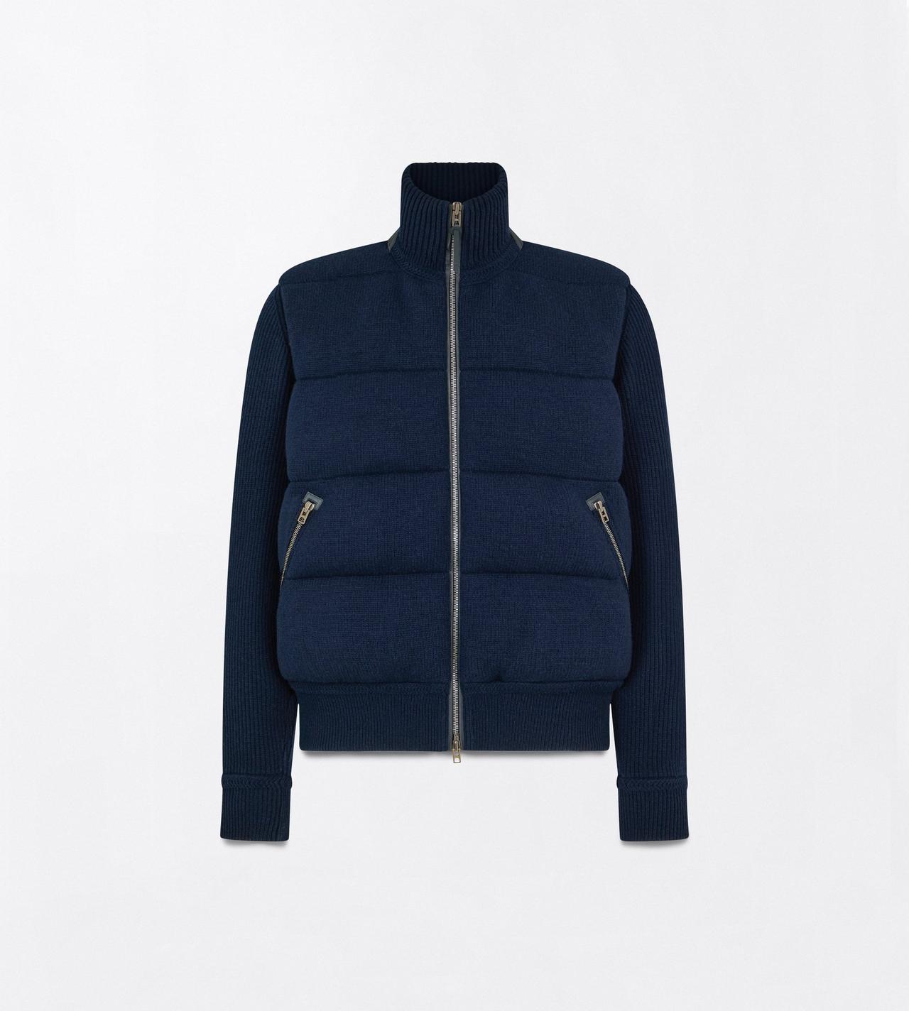 TOM FORD WOOL BLUE DOWN FRONT LAMBSWOOL FULL ZIP