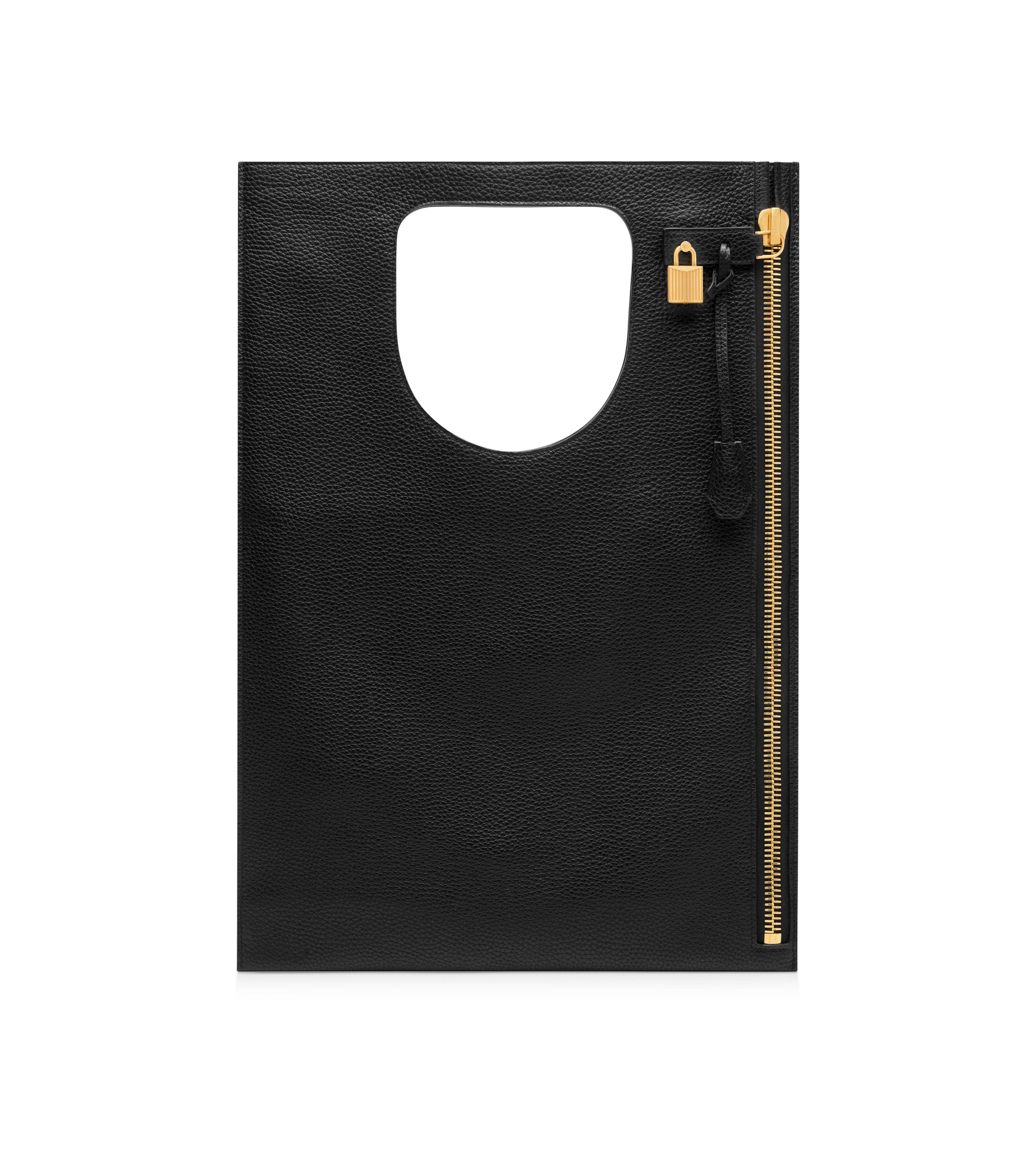 GRAIN LEATHER FLAT ALIX BAG