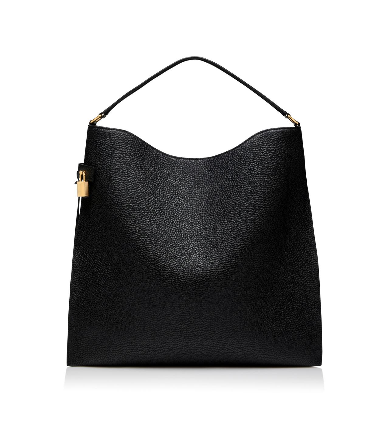 Tom Ford - Alix Black Gained Leather Large Clutch