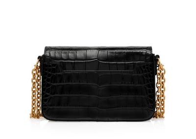 SHINY STAMPED CROCODILE LEATHER NATALIA MEDIUM SHOULDER BAG image number 2