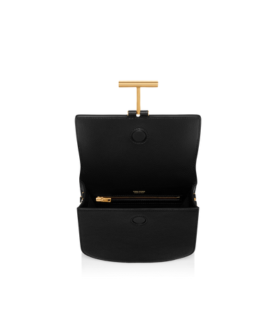 TOM FORD LEATHER BLACK GRAIN LEATHER TARA MINI CROSSBODY