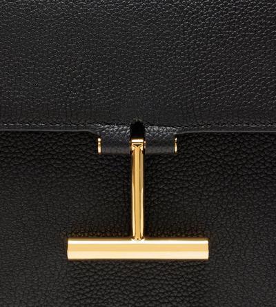 TOM FORD LEATHER BLACK MINI SAC &Agrave; BANDOULI&Egrave;RE TARA EN CUIR FLEUR