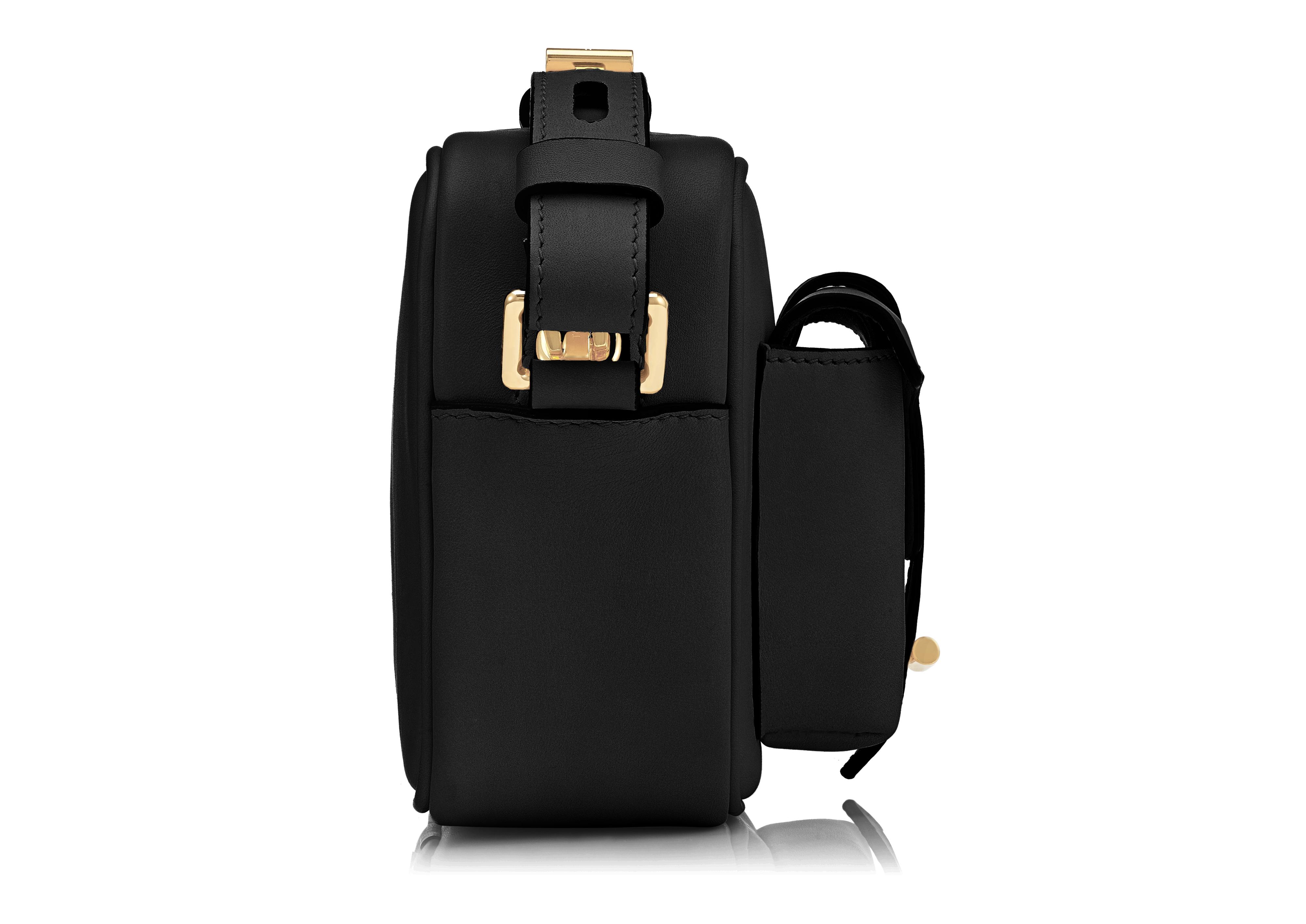 極美品 TOM FORD T-Twist カメラバッグ デニム レザー ブラック