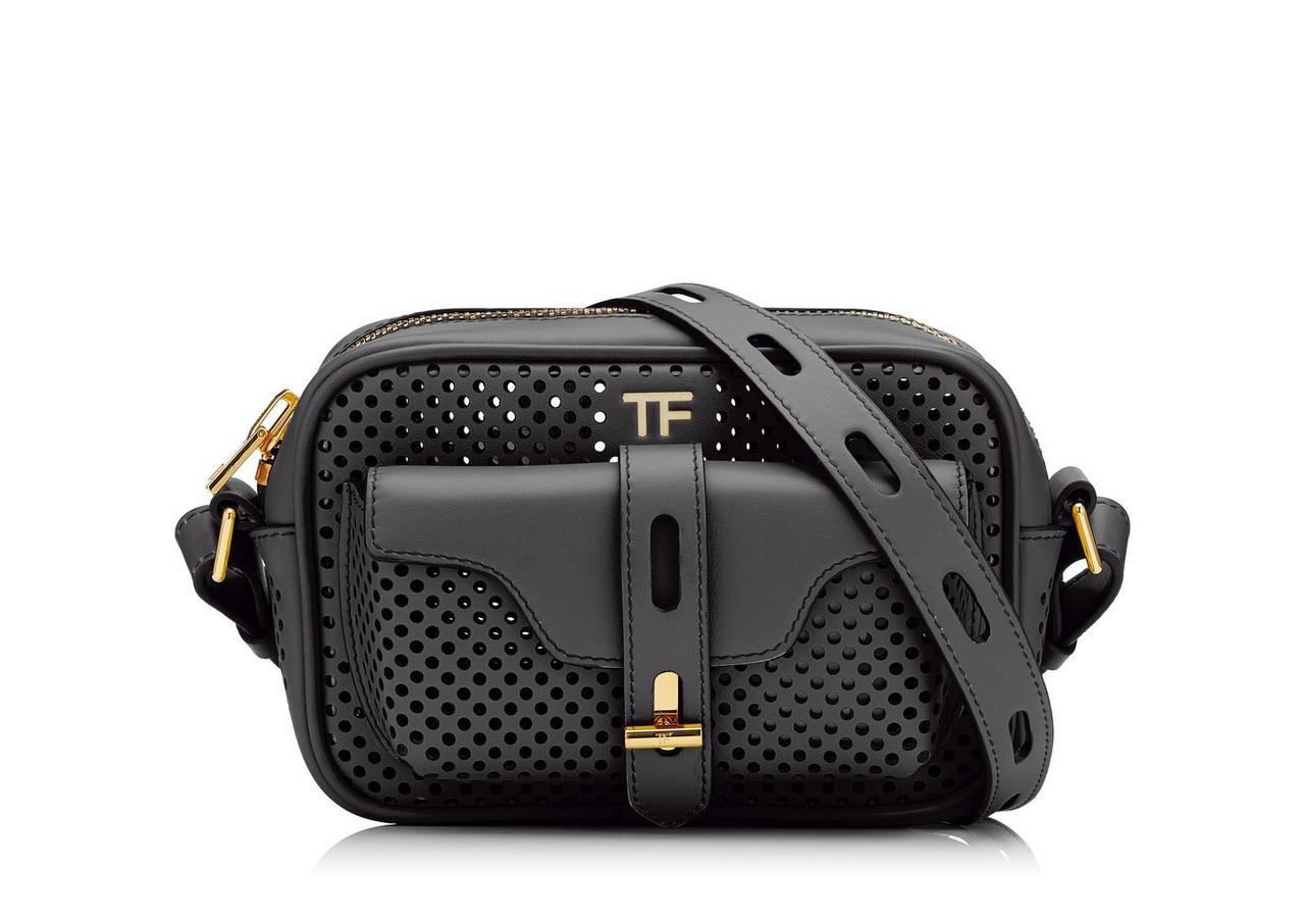 PERFORATED LEATHER T TWIST CAMERA BAG image number 0