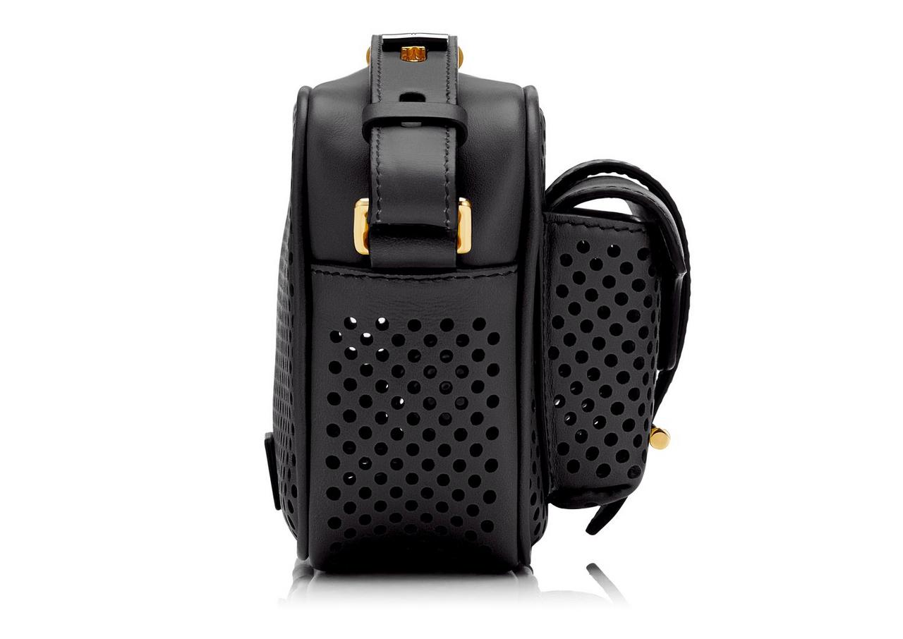 PERFORATED LEATHER T TWIST CAMERA BAG image number 1