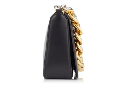 TOM FORD Triple Chain Small Embellished Metallic Leather Shoulder Bag