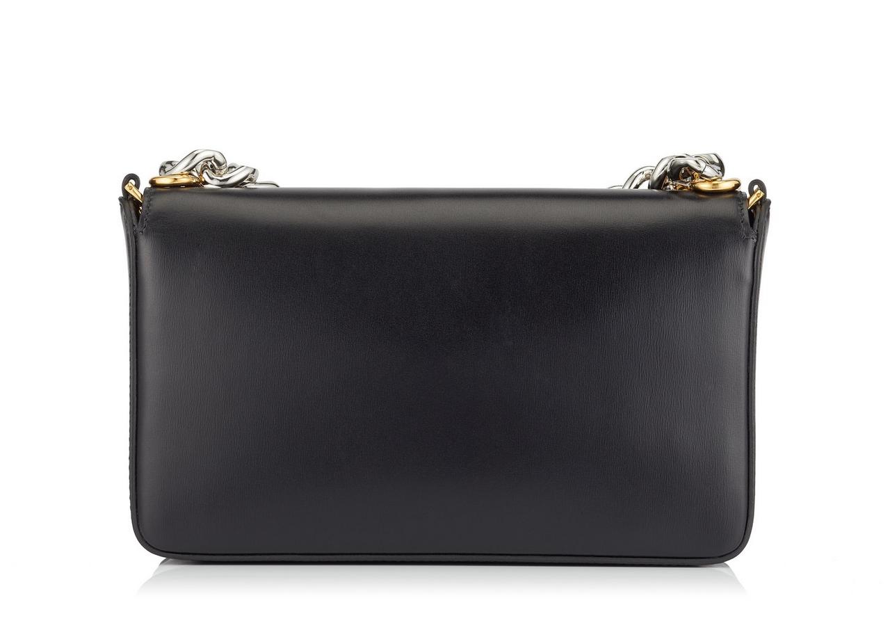 TOM FORD Triple Chain Small Embellished Metallic Leather Shoulder Bag