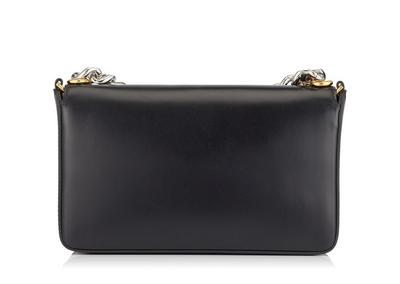 TOM FORD Triple Chain Small Embellished Metallic Leather Shoulder Bag