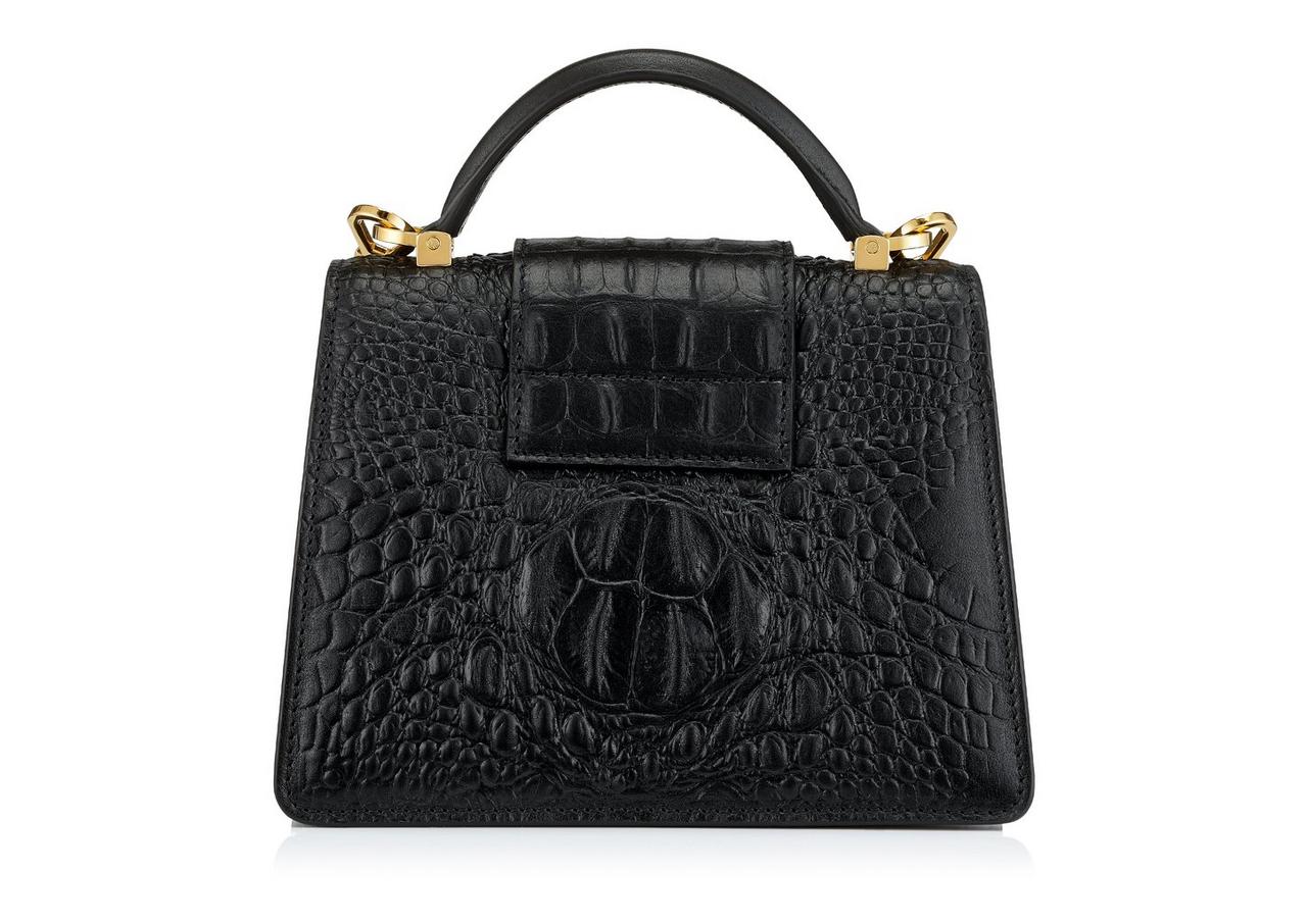 3D CROCODILE EFFECT LEATHER 001 SMALL TOP HANDLE image number 2