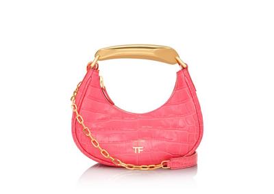 SHINY STAMPED CROCODILE LEATHER BIANCA MINI HOBO image number 0