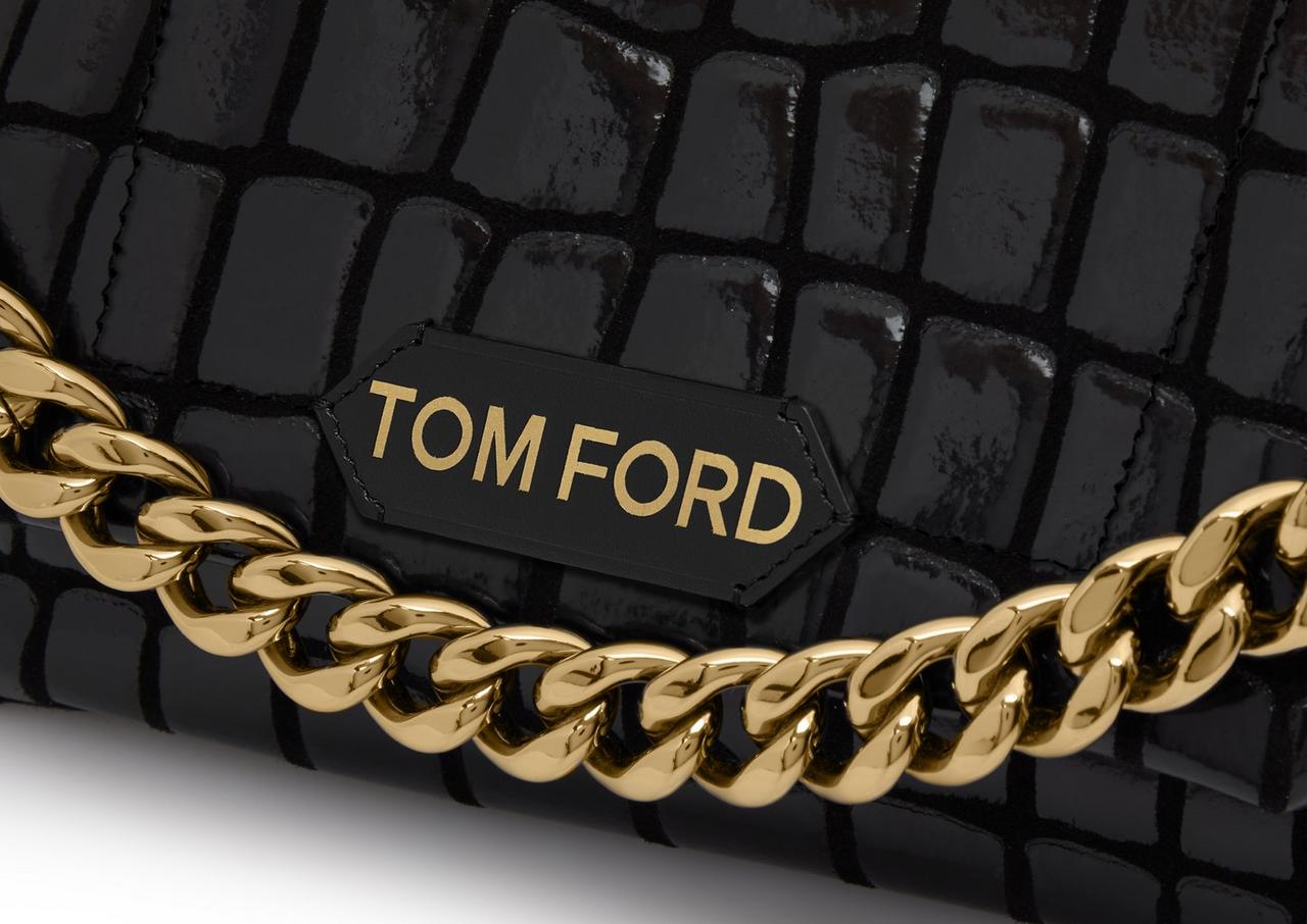 TOM FORD Croc-effect leather mini shoulder bag