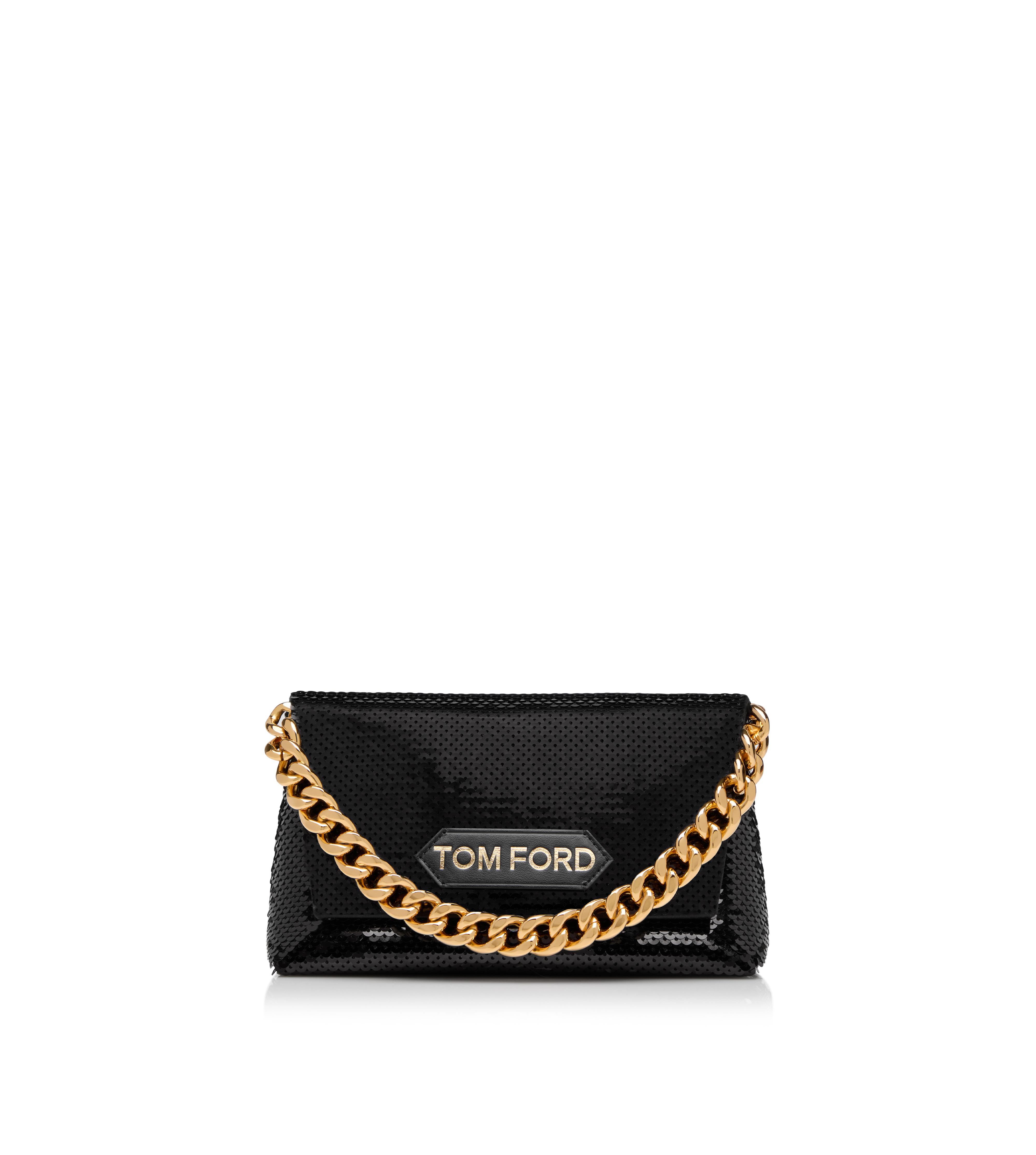 Chain Velvet Clutch Bag in Black - Tom Ford