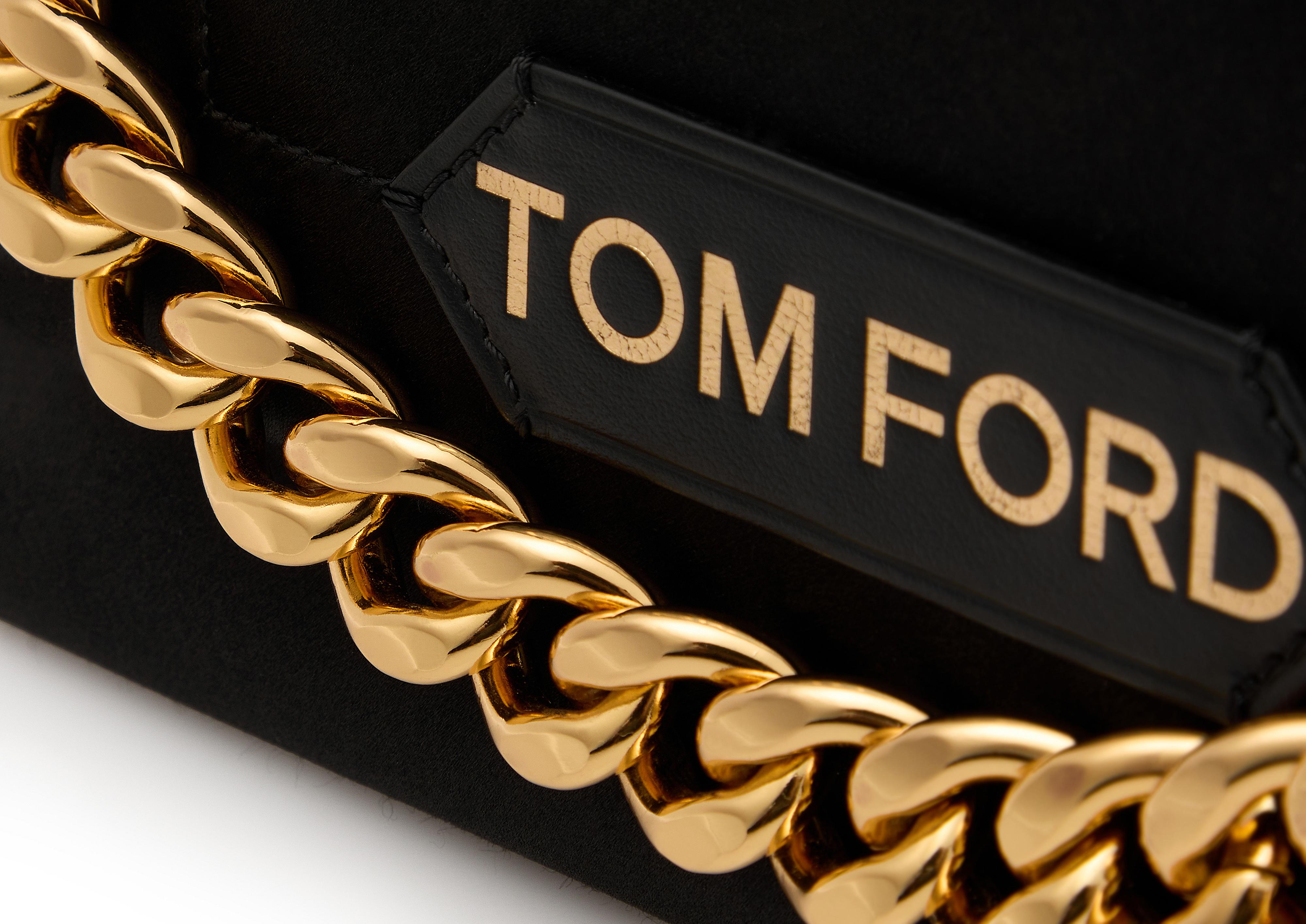 Label Mini Patent Leather Shoulder Bag in Black - Tom Ford