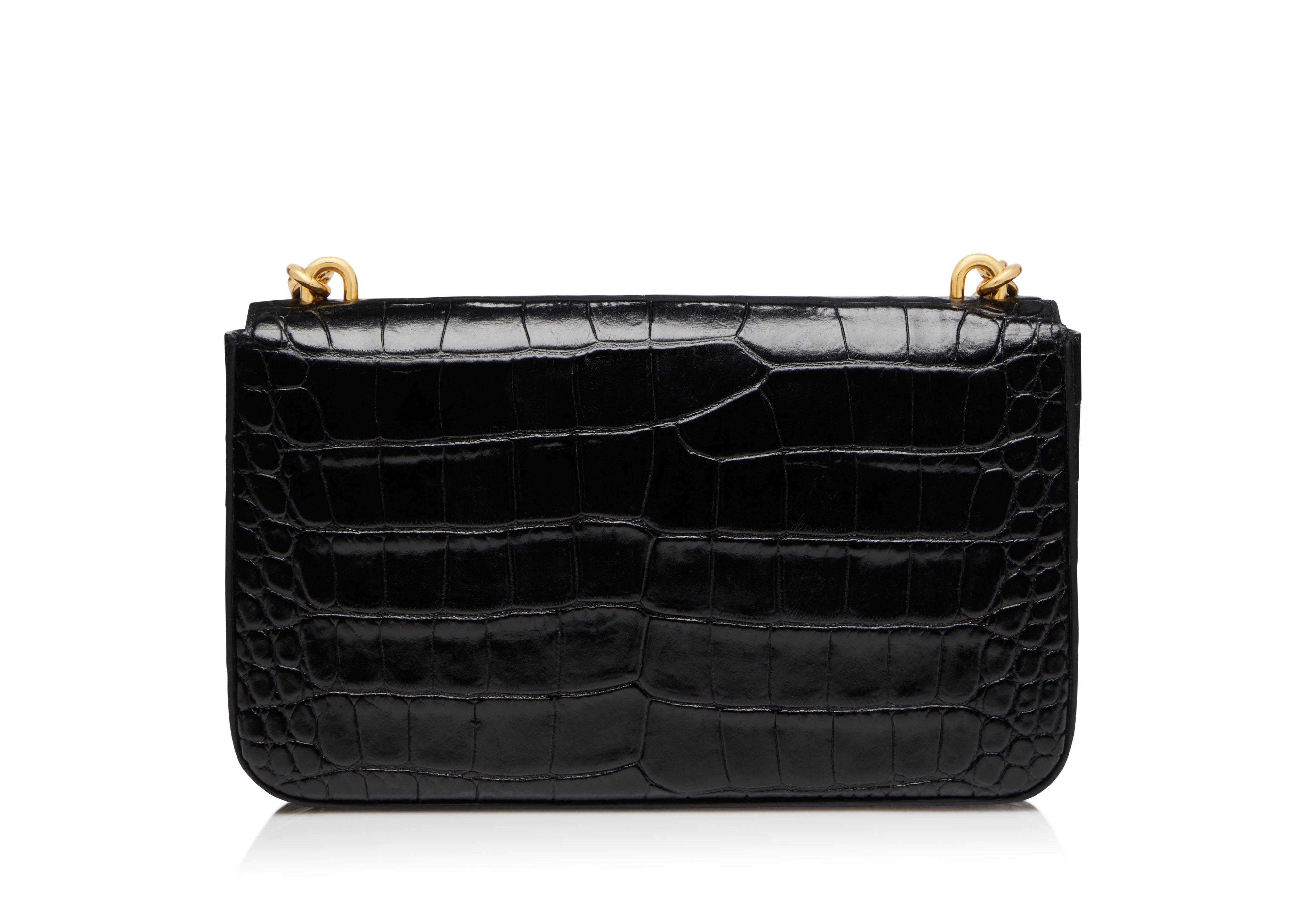 Carine Large Leather Shoulder Bag in Black - Tom Ford