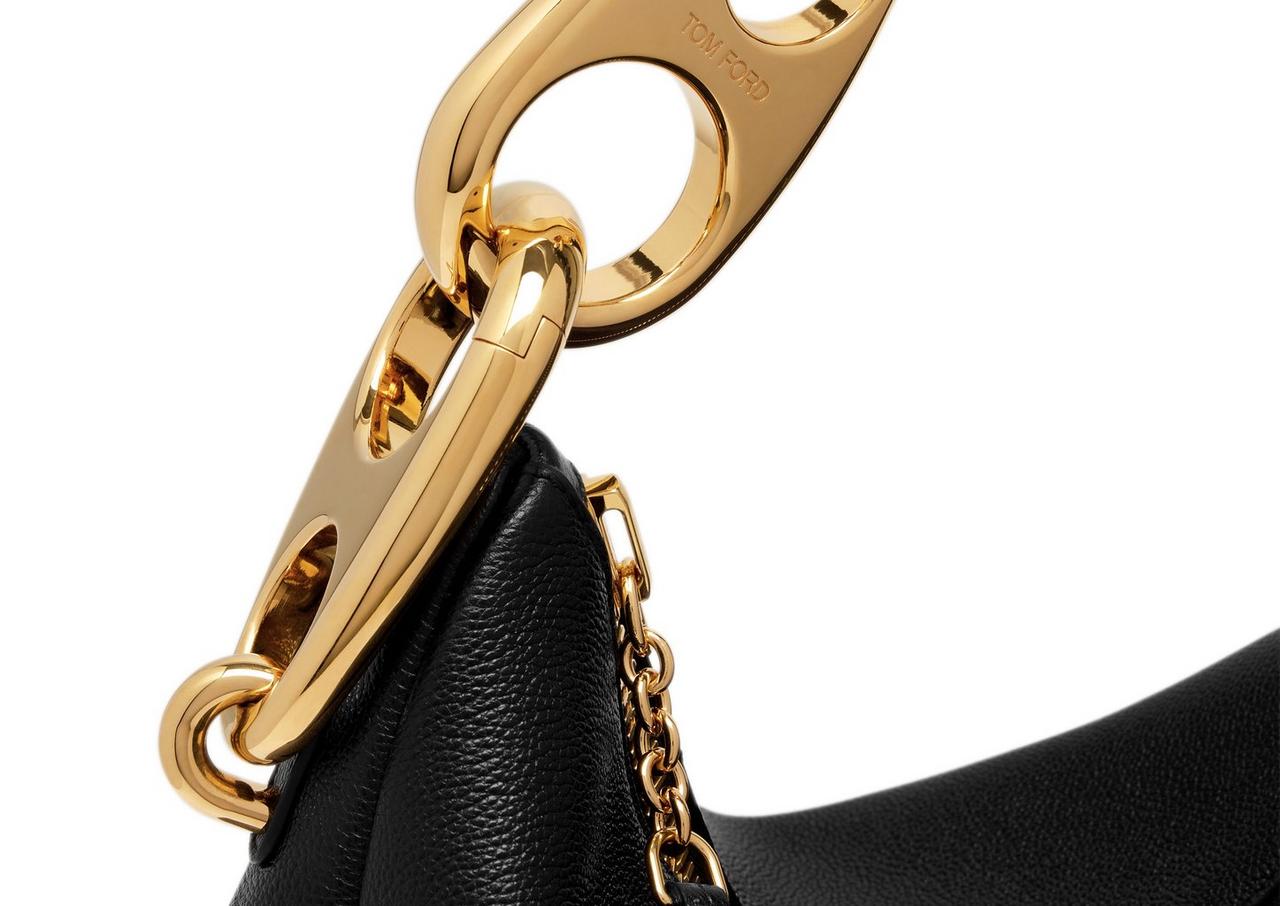 Carine Large Leather Shoulder Bag in Black - Tom Ford