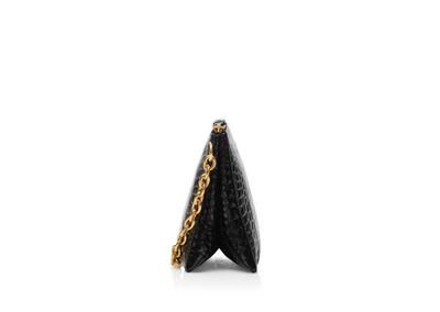 SHINY STAMPED CROCODILE LEATHER CARINE CLUTCH image number 2