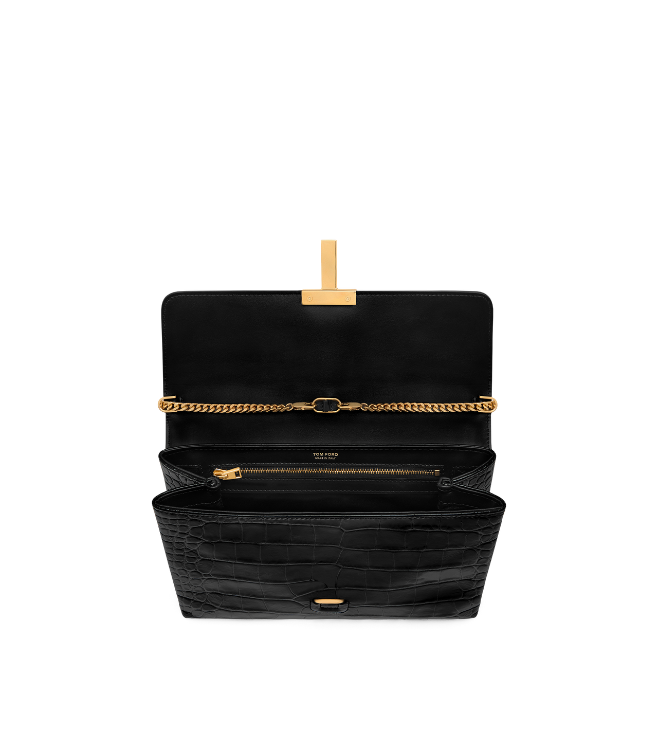 STAMPED CROCODILE LEATHER MONARCH MEDIUM SHOULDER BAG 