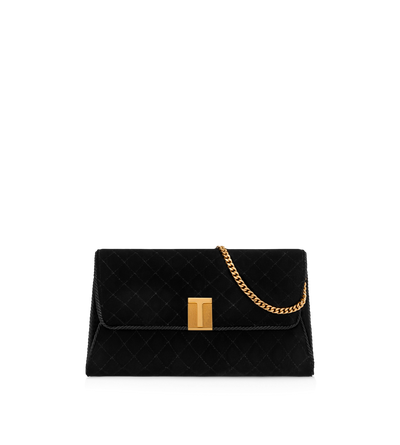 QUILTED VELVET NOBILE CLUTCH image number 0