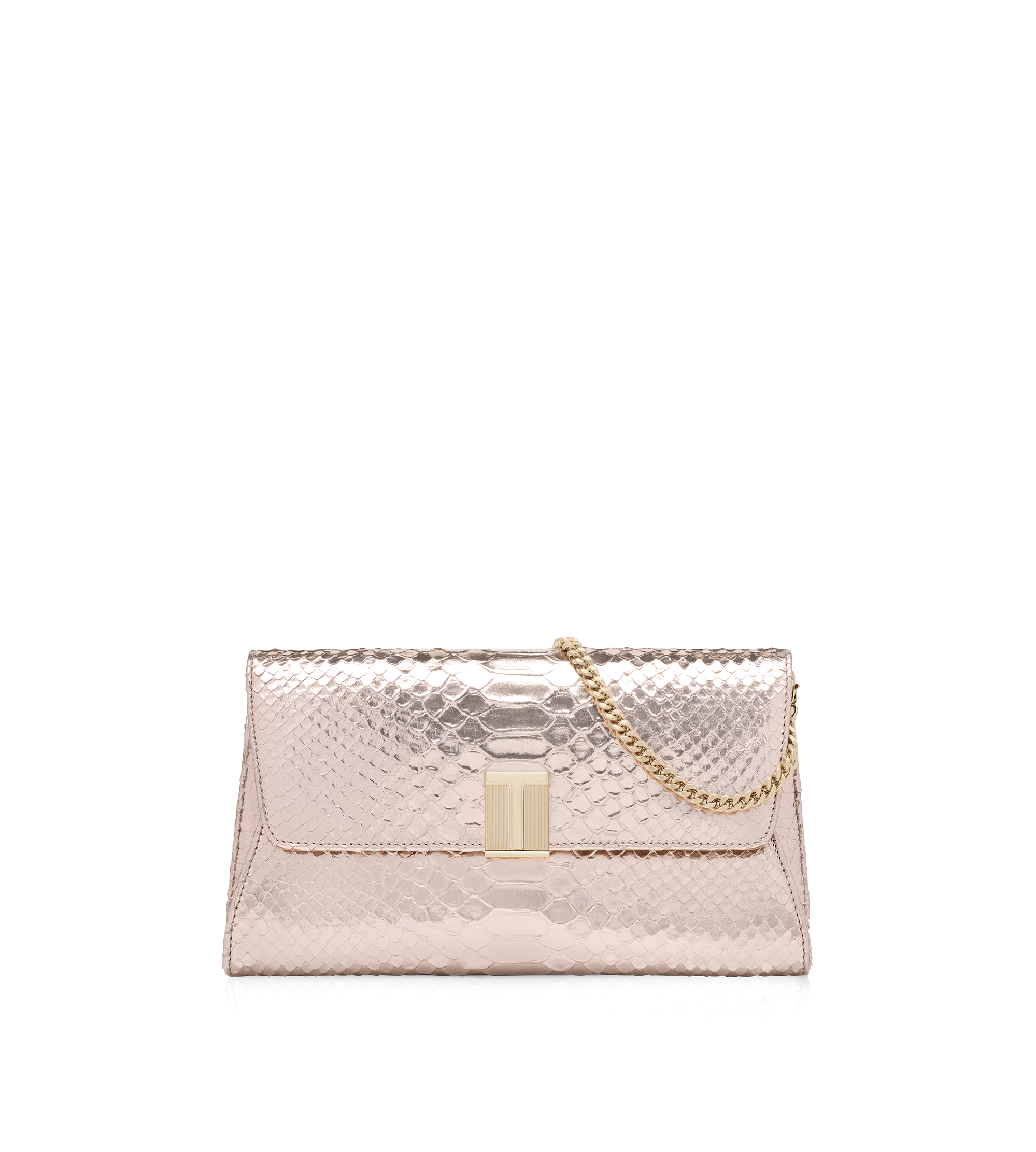 【関税&送料込】Tom Ford Laminated Pochette With Chain Shoul Tom Ford - Laminated Python Disco Bag in Gold | Mitchell Stores