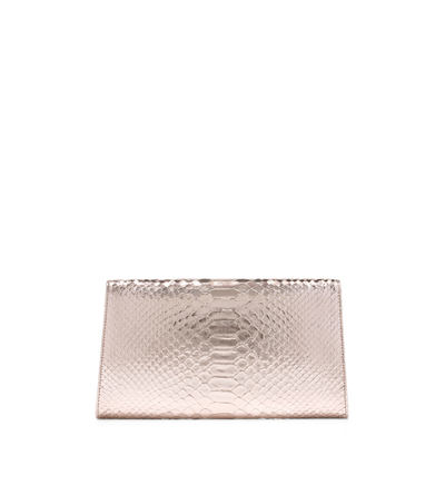 LAMINATED STAMPED PYTHON NOBILE CLUTCH image number 2