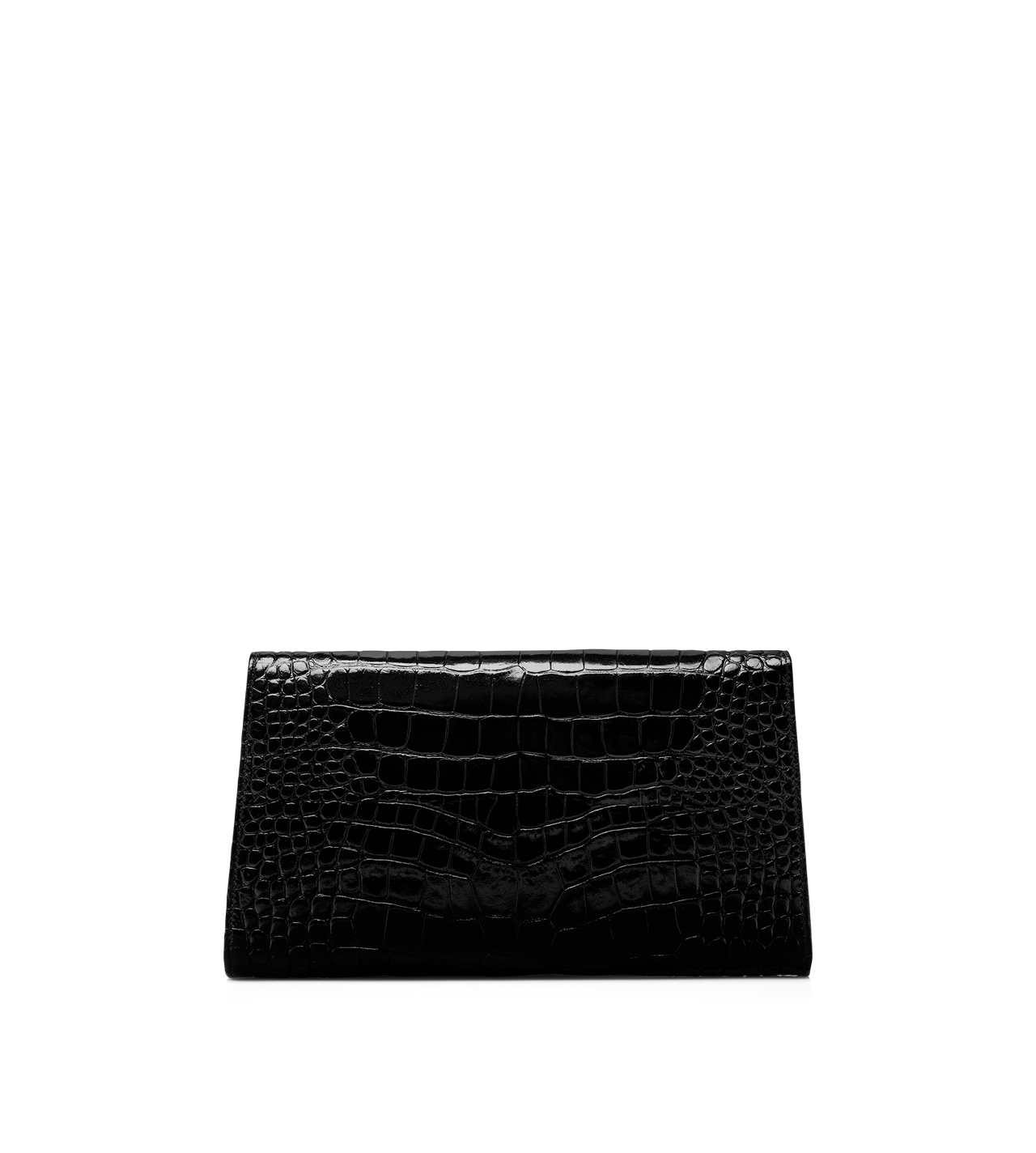 SHINY STAMPED CROCODILE LEATHER NOBILE CLUTCH image number 2