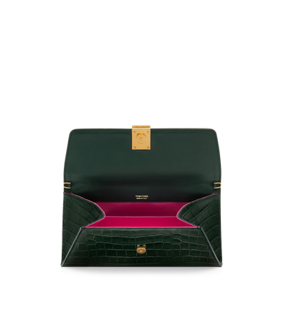 PRINTED CROCODILE LEATHER NOBILE CLUTCH image number 3