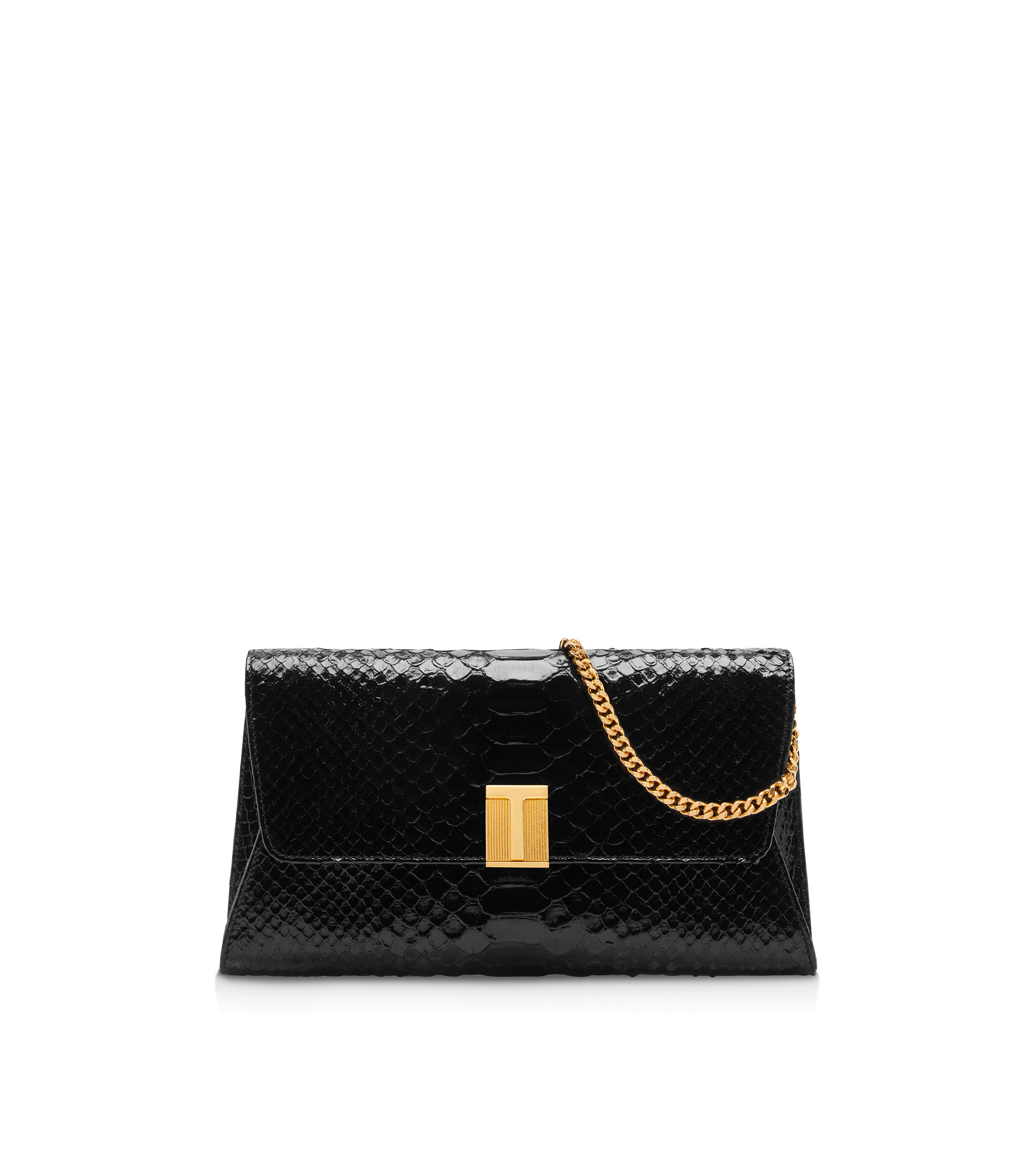 STAMPED PYTHON LEATHER NOBILE CLUTCH