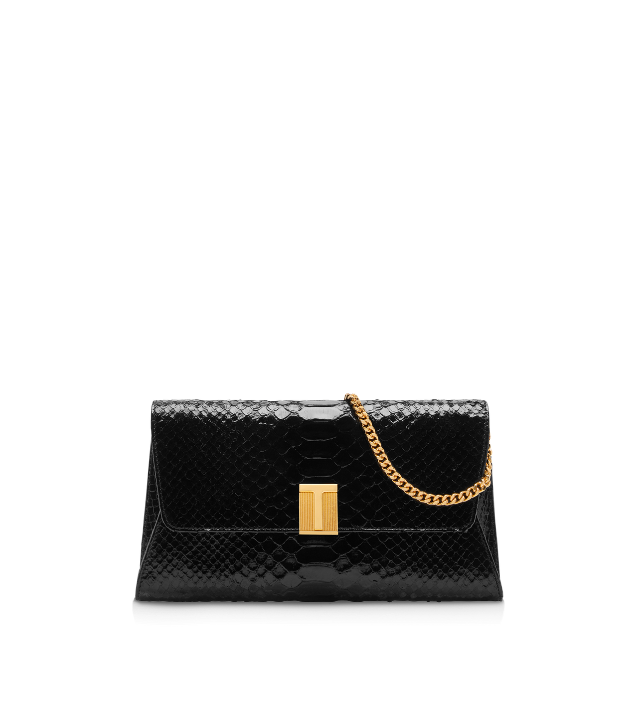 STAMPED PYTHON LEATHER NOBILE CLUTCH image number 0