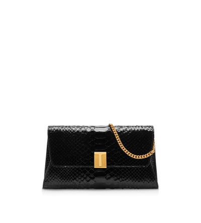 STAMPED PYTHON LEATHER NOBILE CLUTCH image number 0